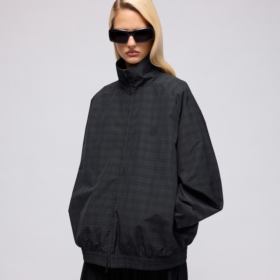 Veste zippée en nylon Prince de Galles