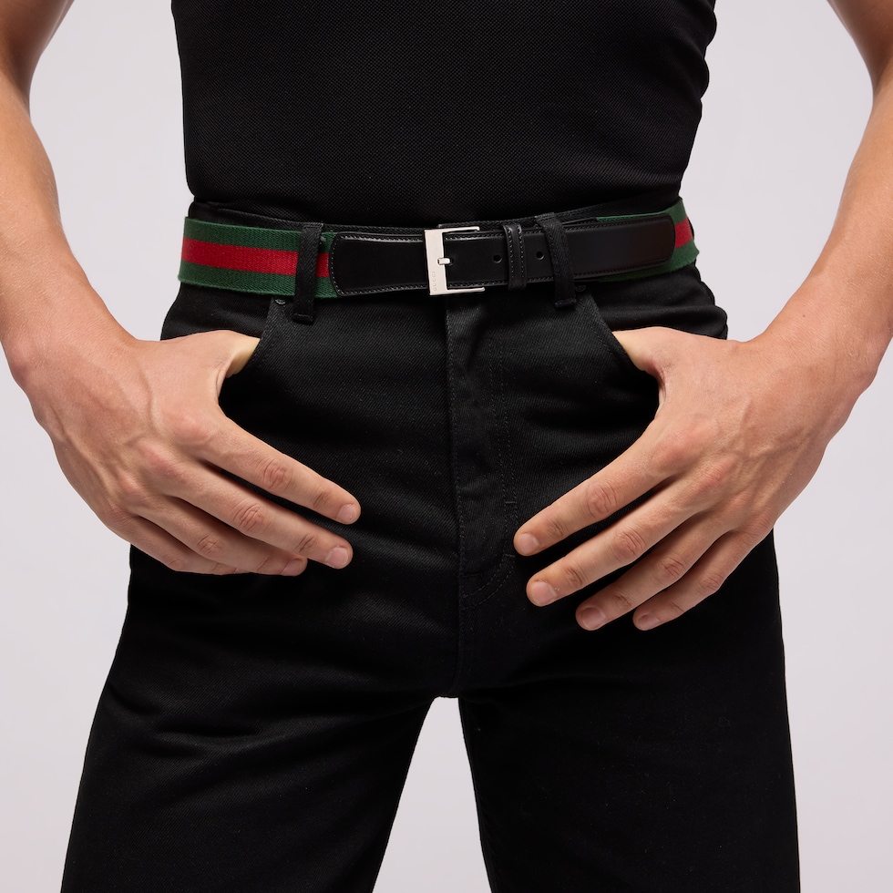 Belt with square buckle