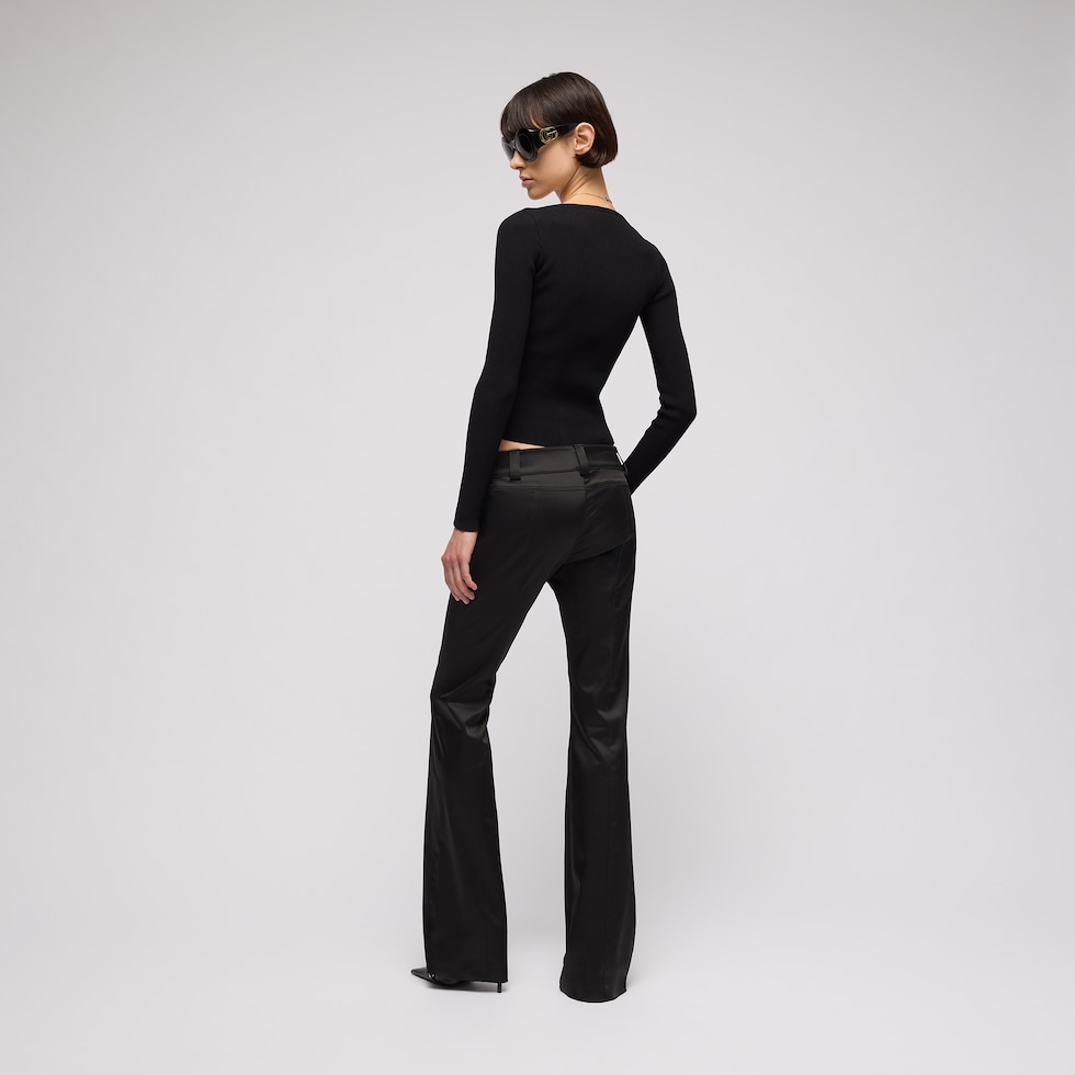Rib viscose top zip cardigan