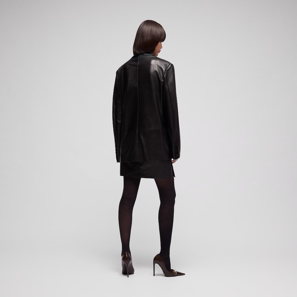Veste à double boutonnage en nappa souple