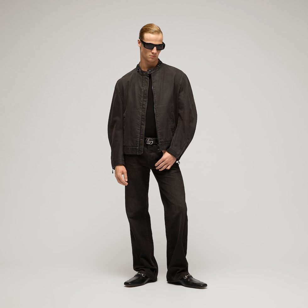 Cotton viscose denim jacket with Horsebit