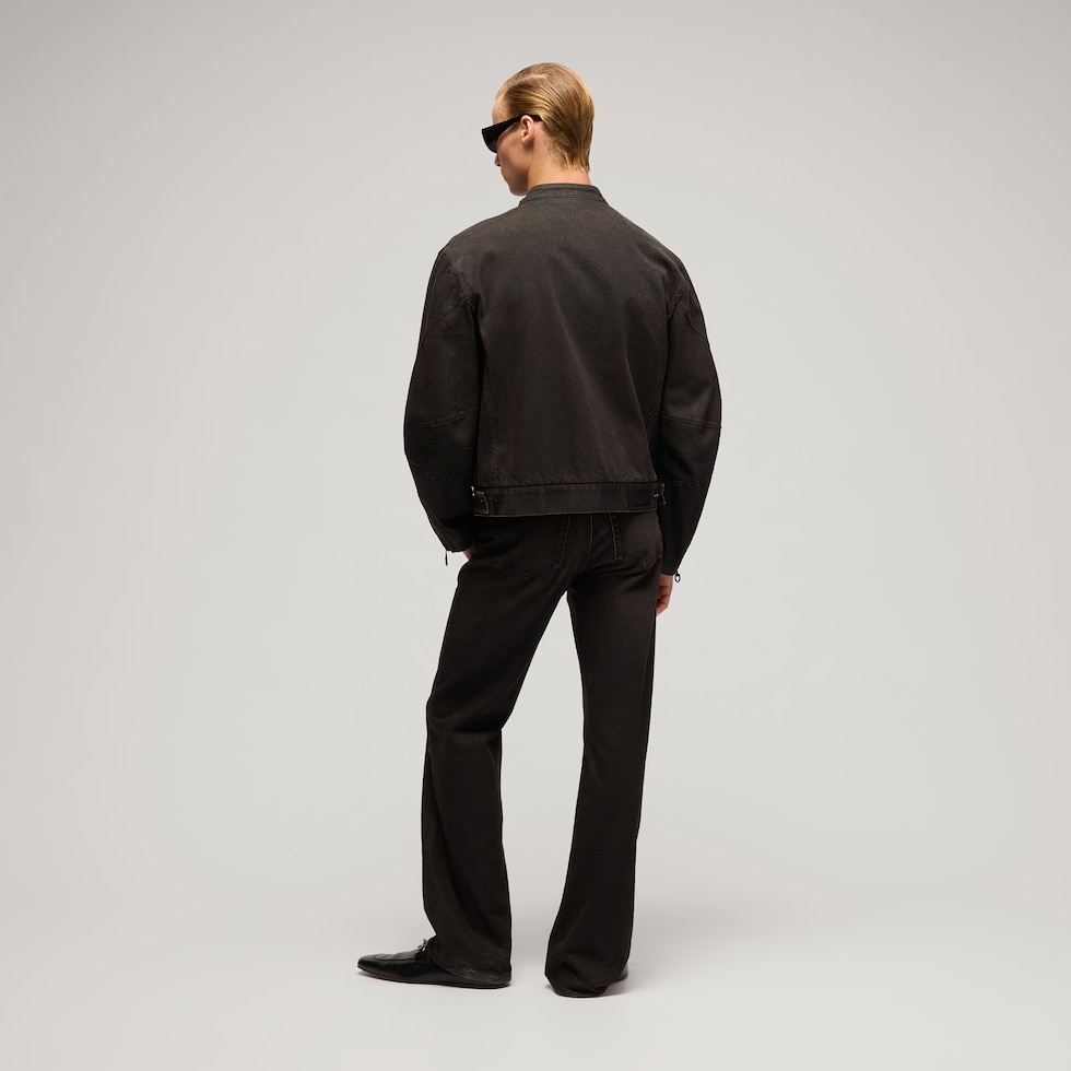 Cotton viscose denim jacket with Horsebit