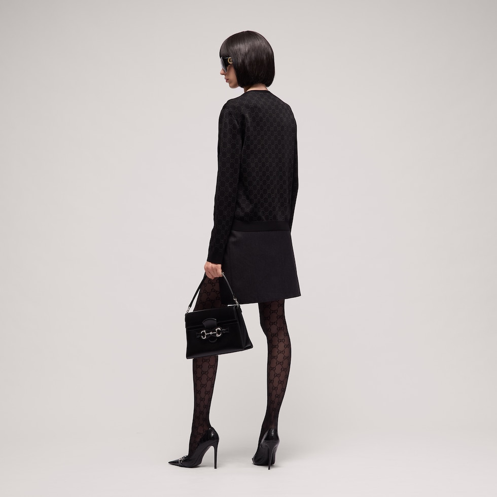 Fine knit viscose GG jacquard sweater