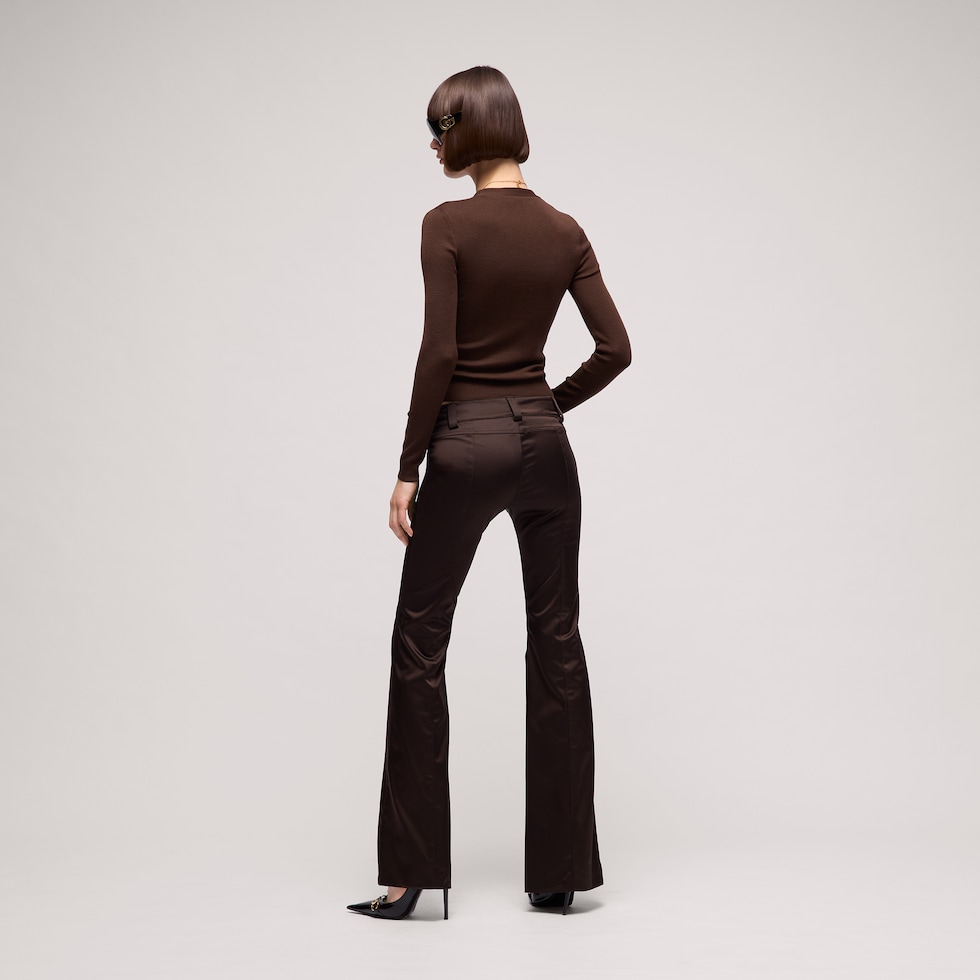 Fine rib knit wool cardigan with Horsebit