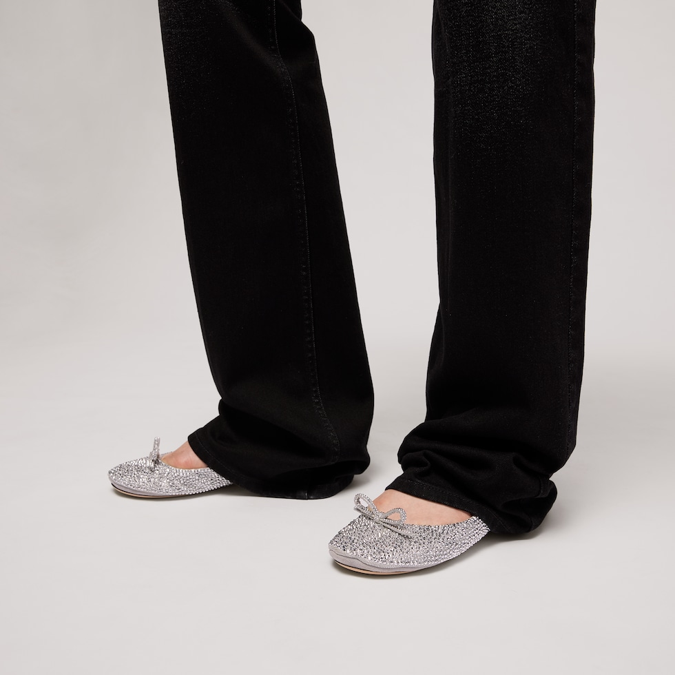 Women's crystal ballerina with bamboo
