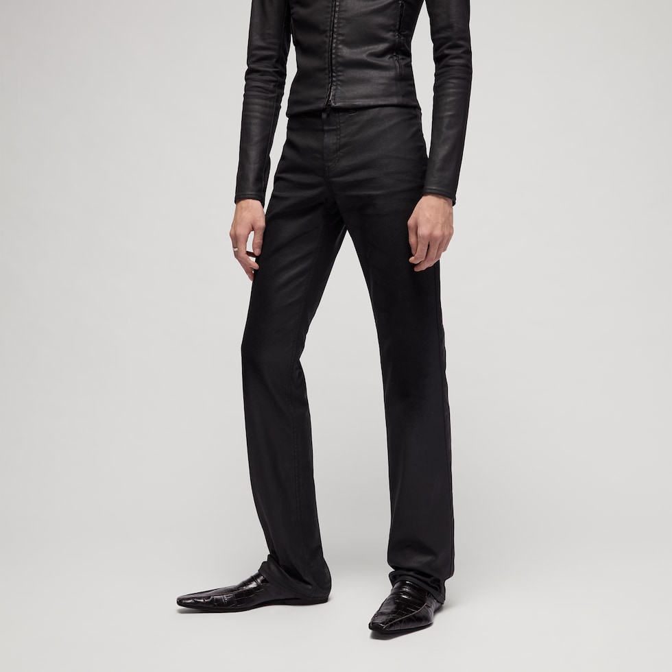 Beschichtete Stretch-Baumwoll-Twill-Denim Hosen