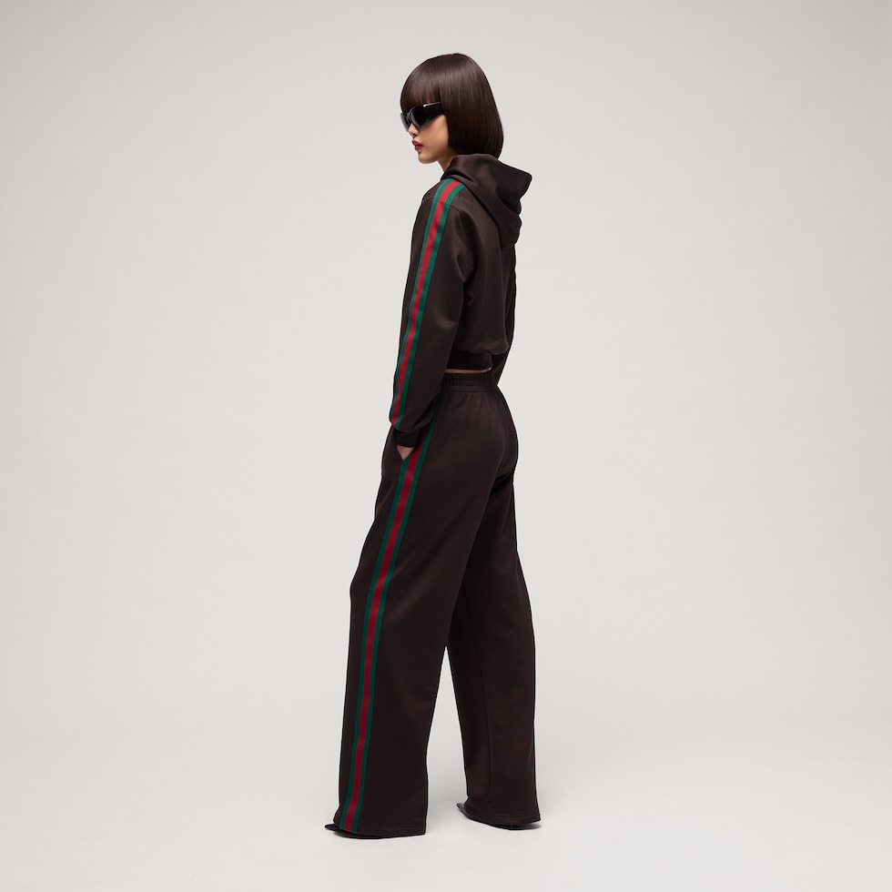 Cotton jersey leisure pants with Web