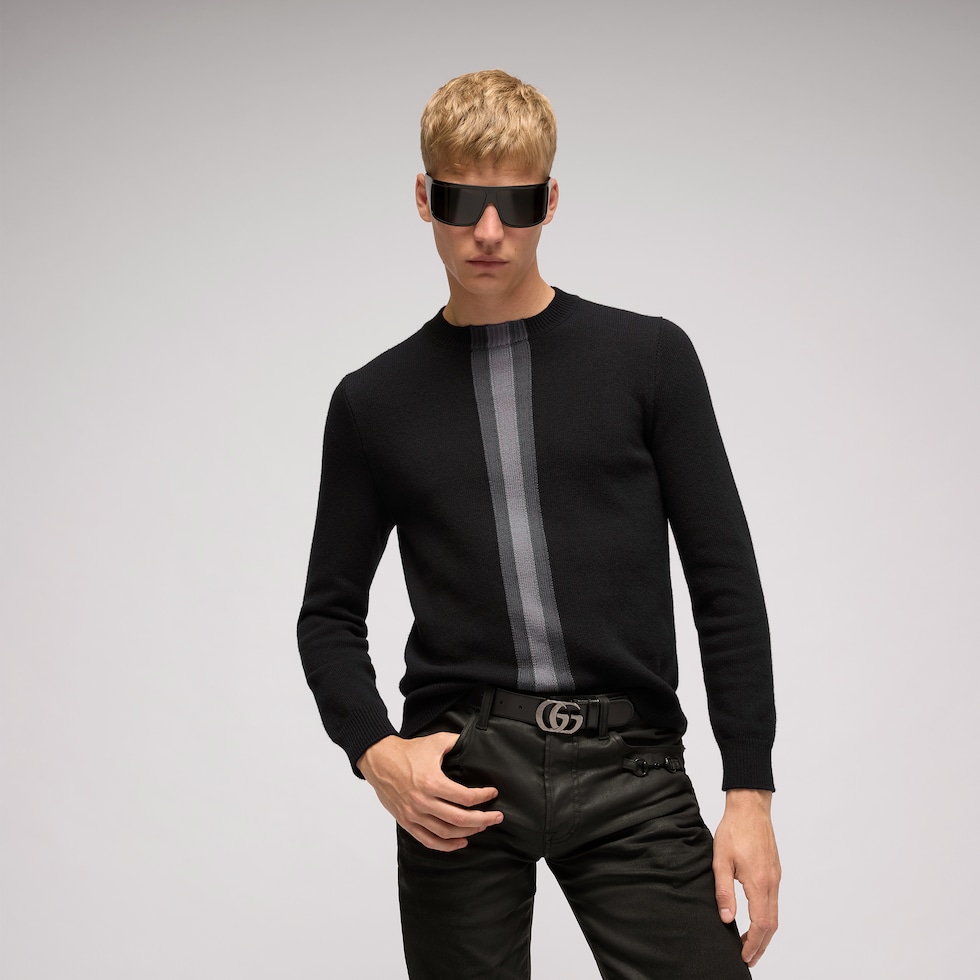 Knit wool sweater with muted Web