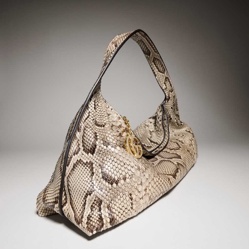 Python large shoulder bag with Double G detail