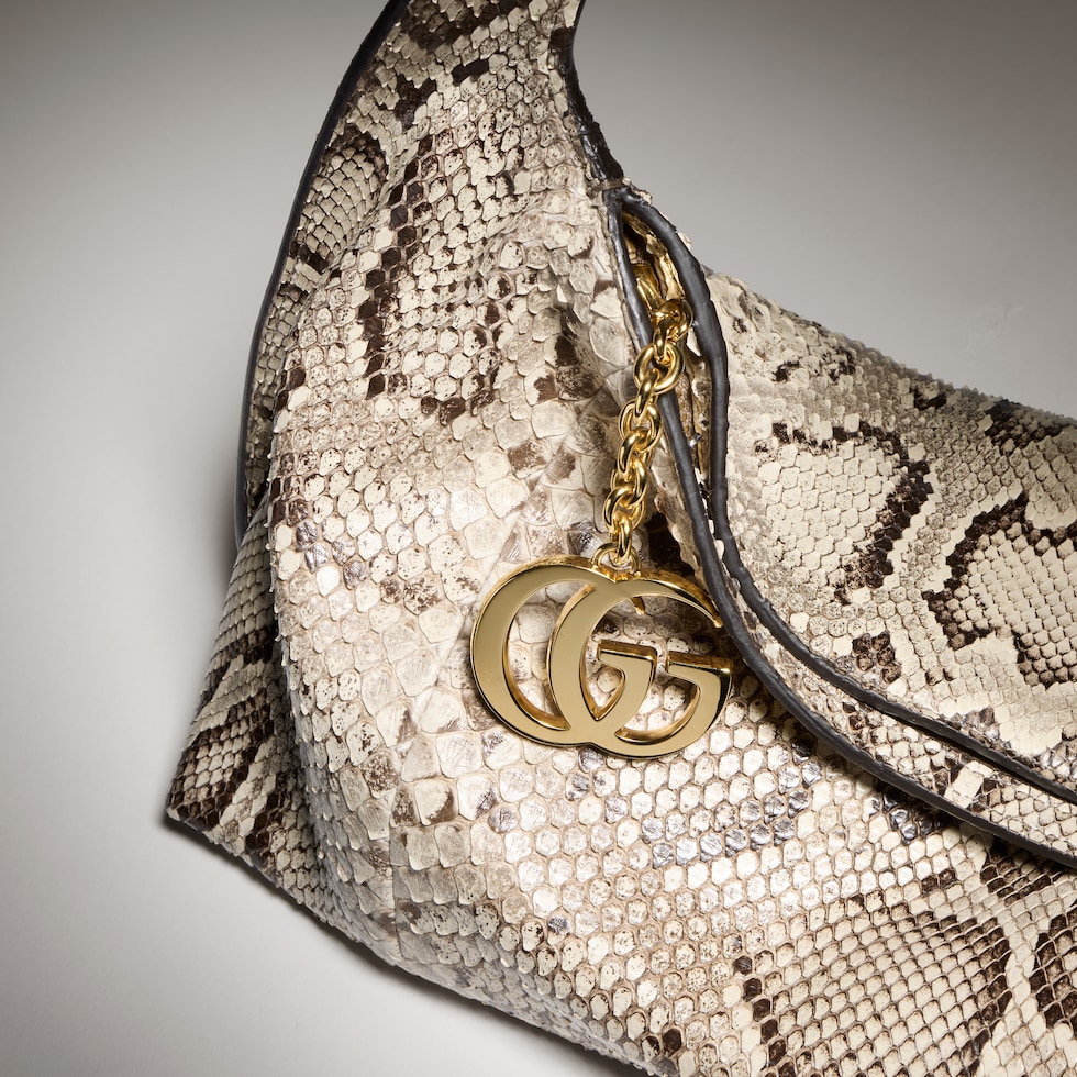 Python large shoulder bag with Double G detail