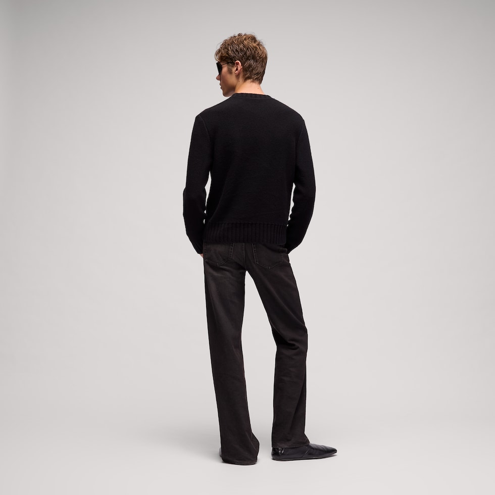 Knit wool cashmere sweater with embroidery
