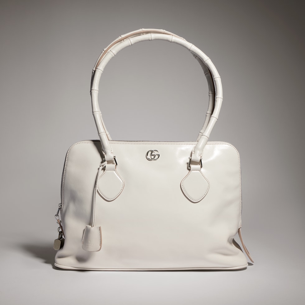 Medium bamboo-effect top handle bag