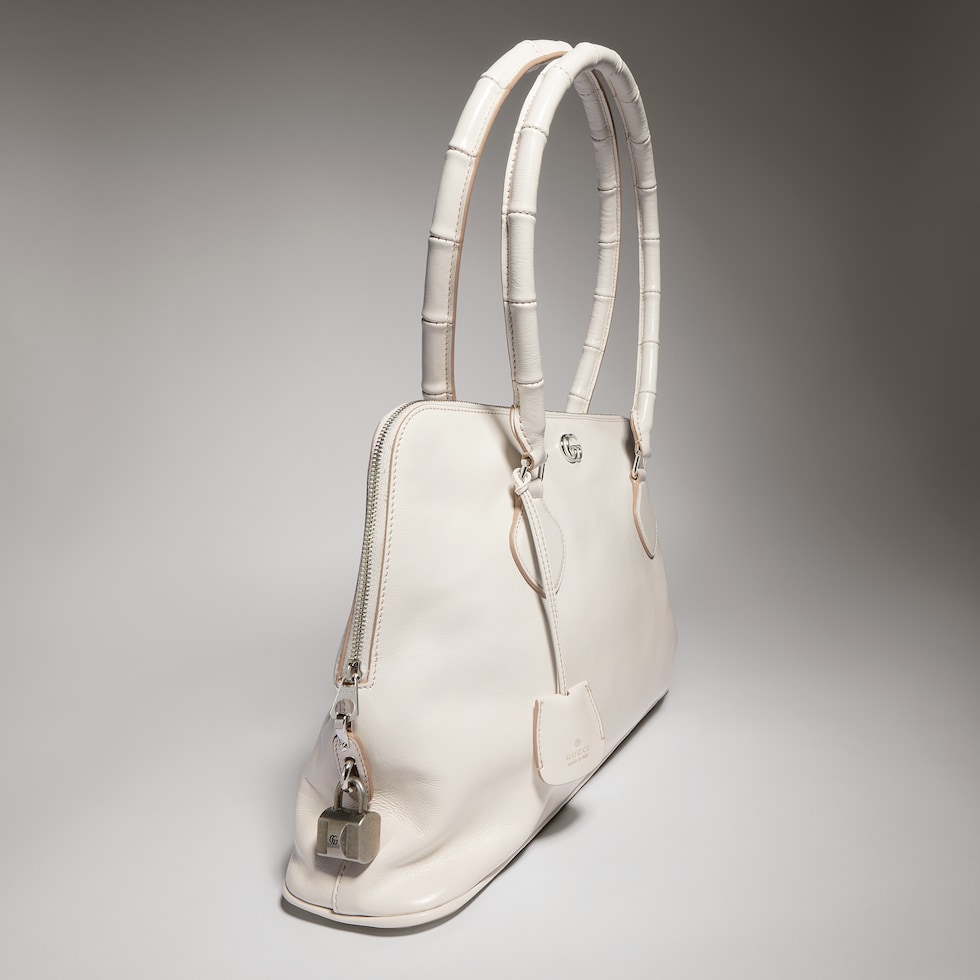 Medium bamboo-effect top handle bag
