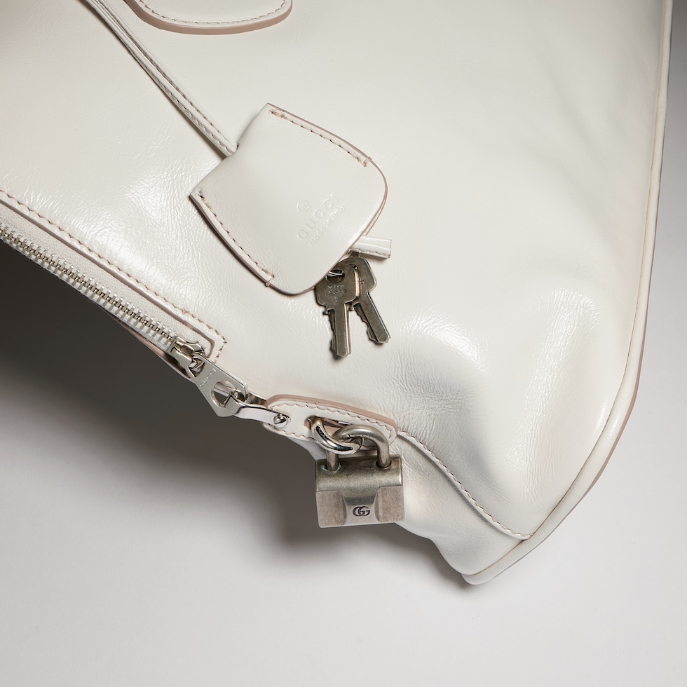 Medium bamboo-effect top handle bag