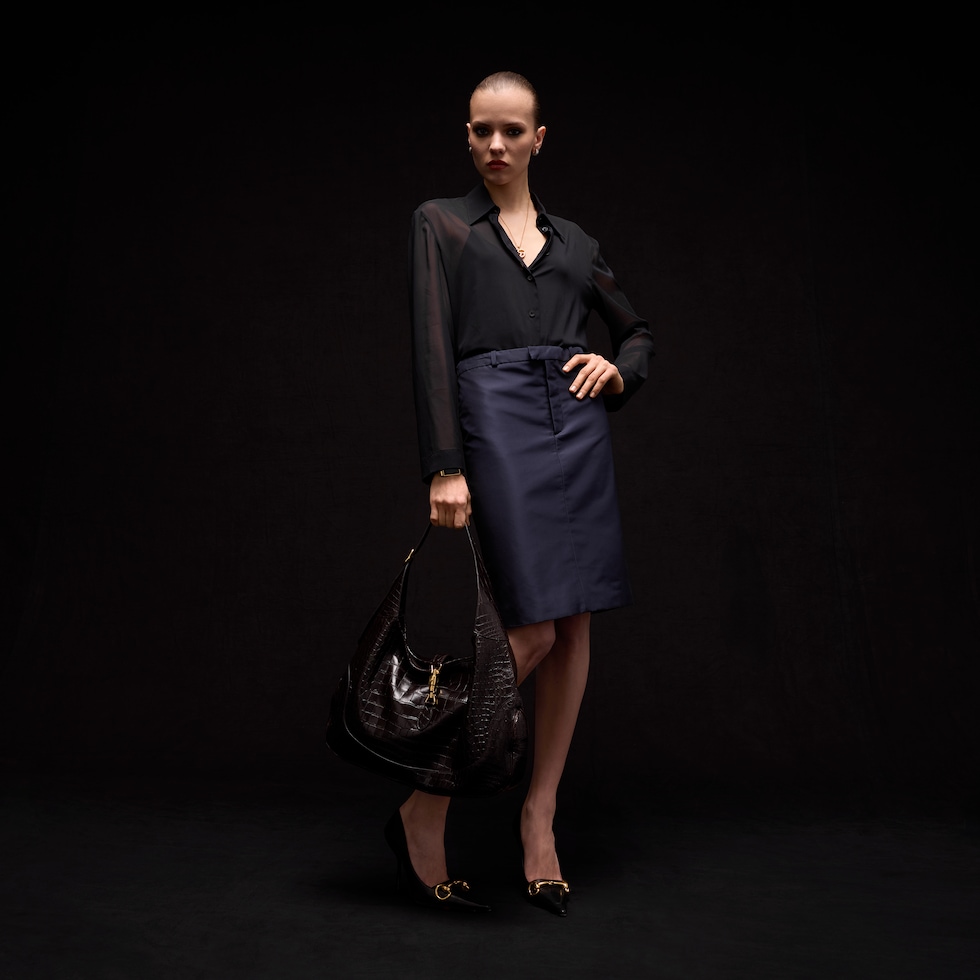 Fine silk faille skirt