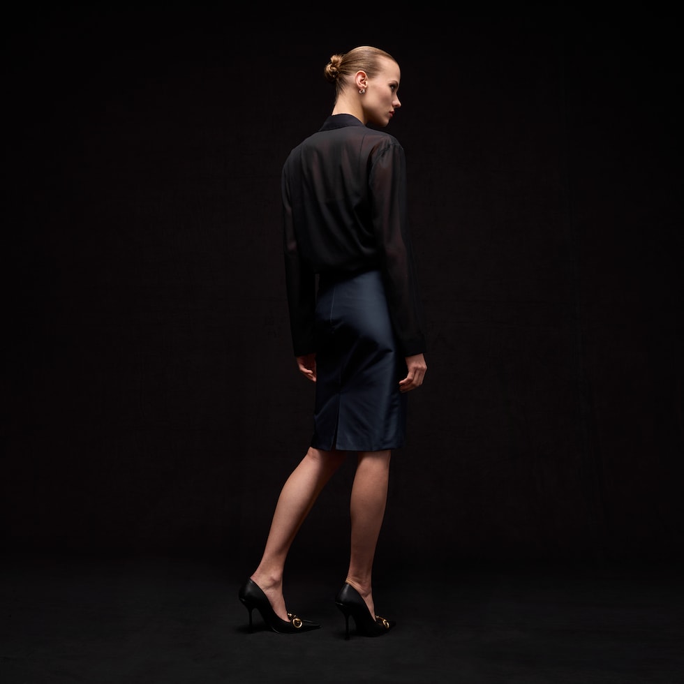 Fine silk faille skirt