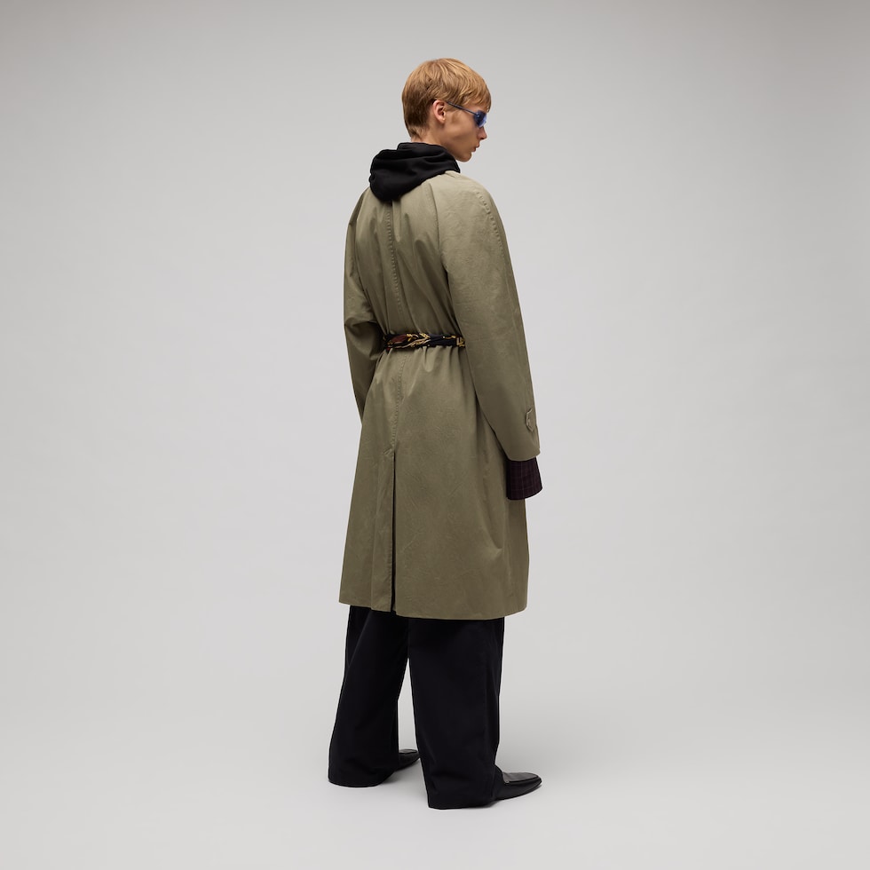 Compact cotton twill coat