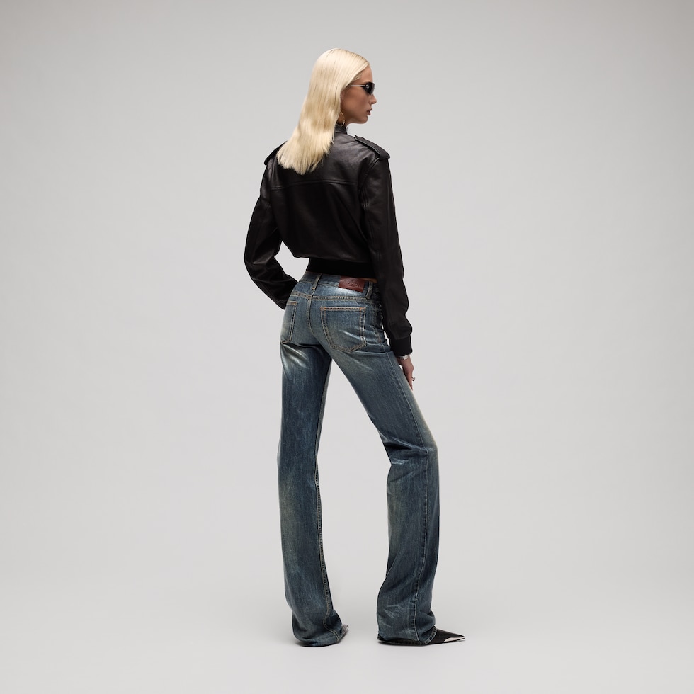 Pantalones de denim de algodón con revestimiento