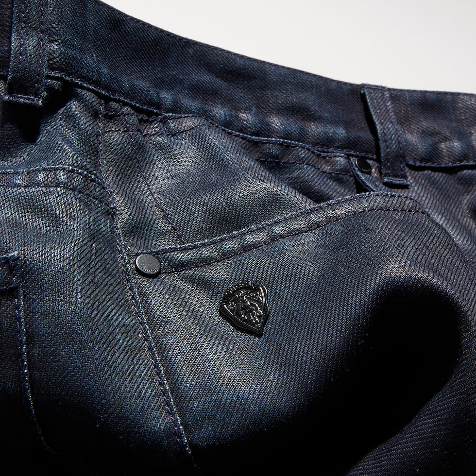 Pantalon en denim en lin lavé