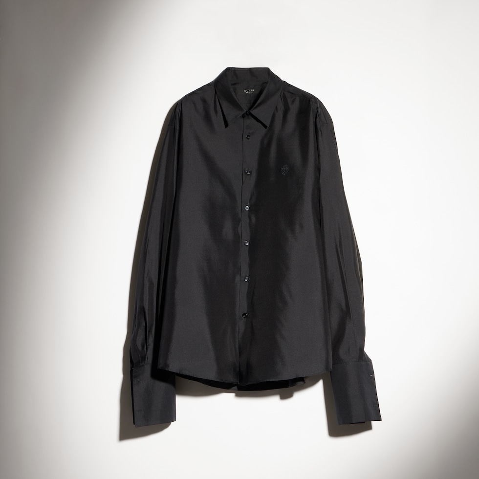 Silk shirt with embroidery
