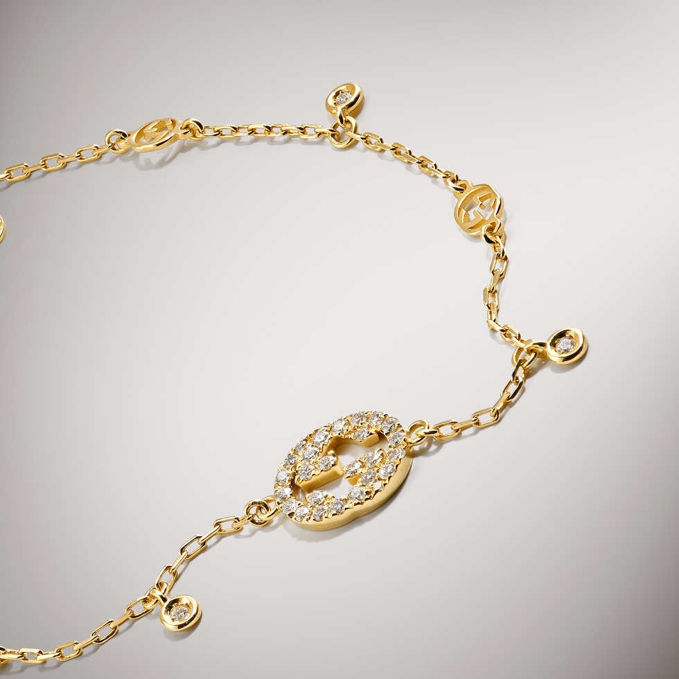 Gucci Interlocking Armband Diamant 18k Gold