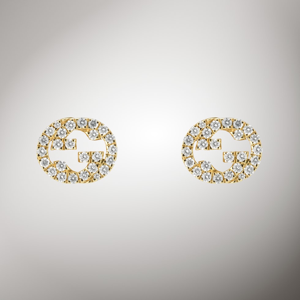 Gucci Interlocking diamond 18k stud earrings