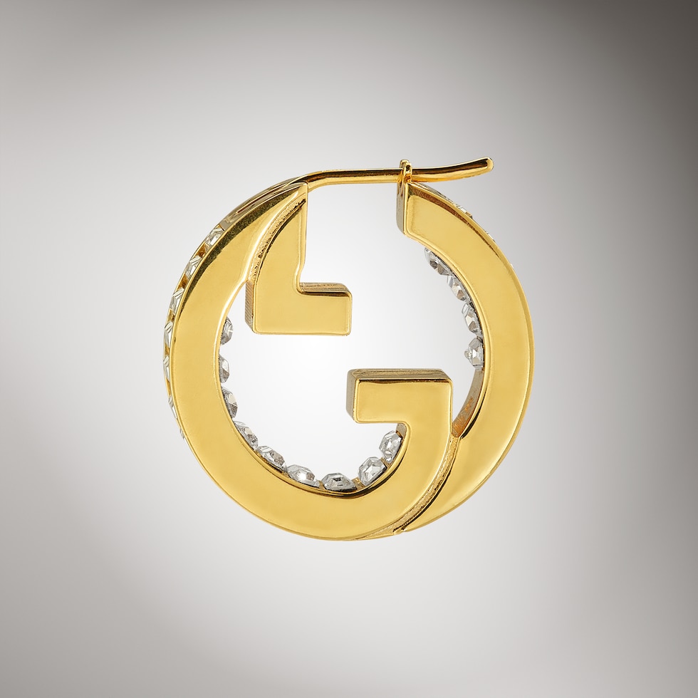 Gucci Blondie crystal hoop earrings
