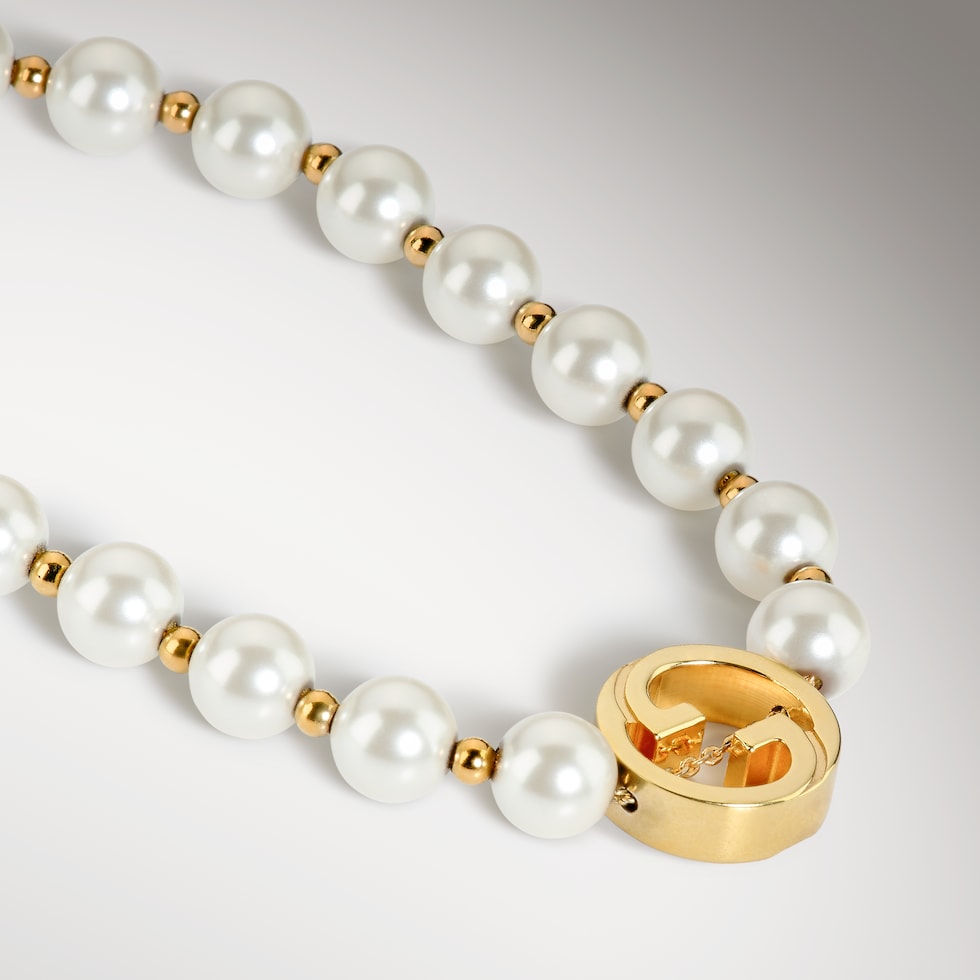 Gucci Interlocking pearl necklace