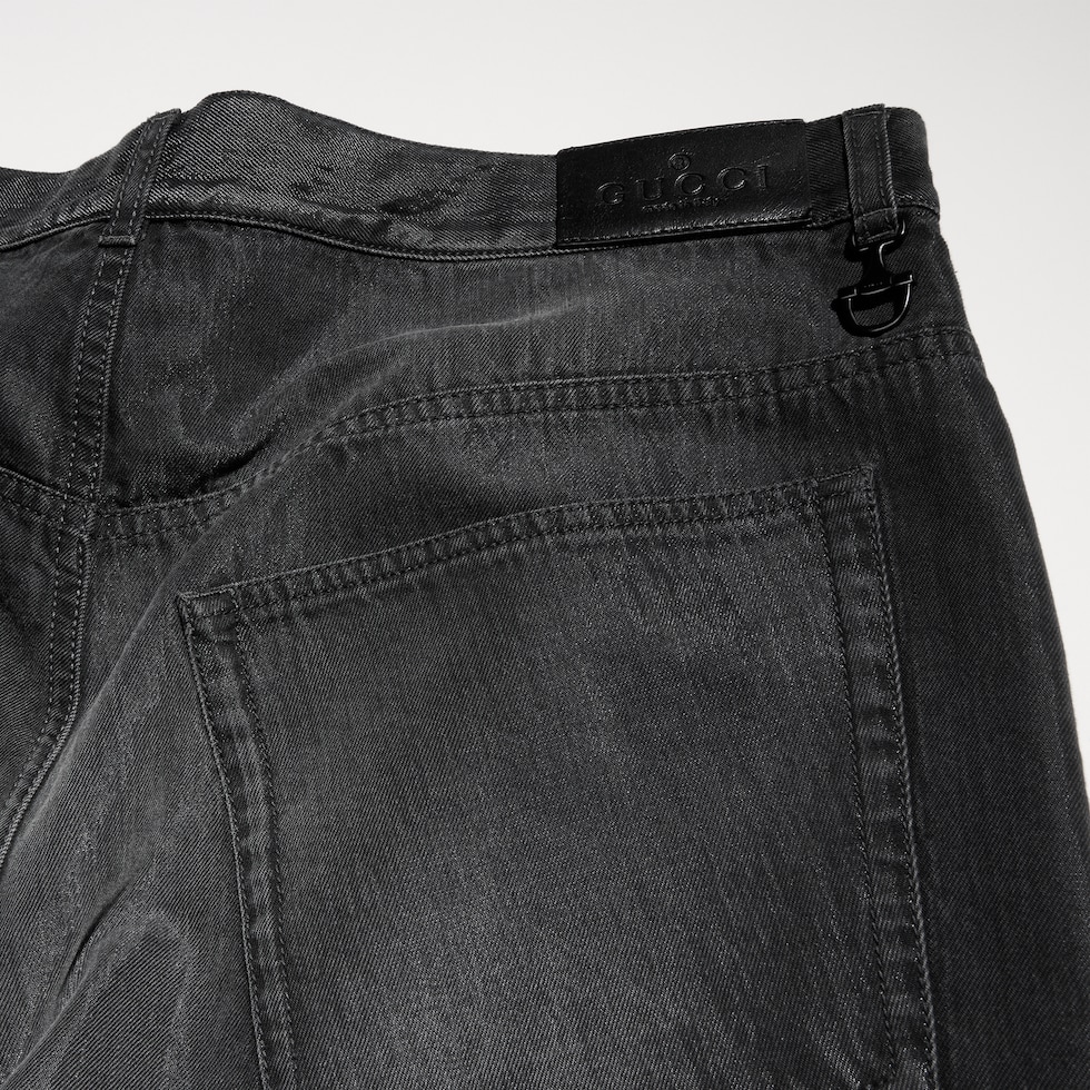 Pantalon en denim en nylon et coton lavé