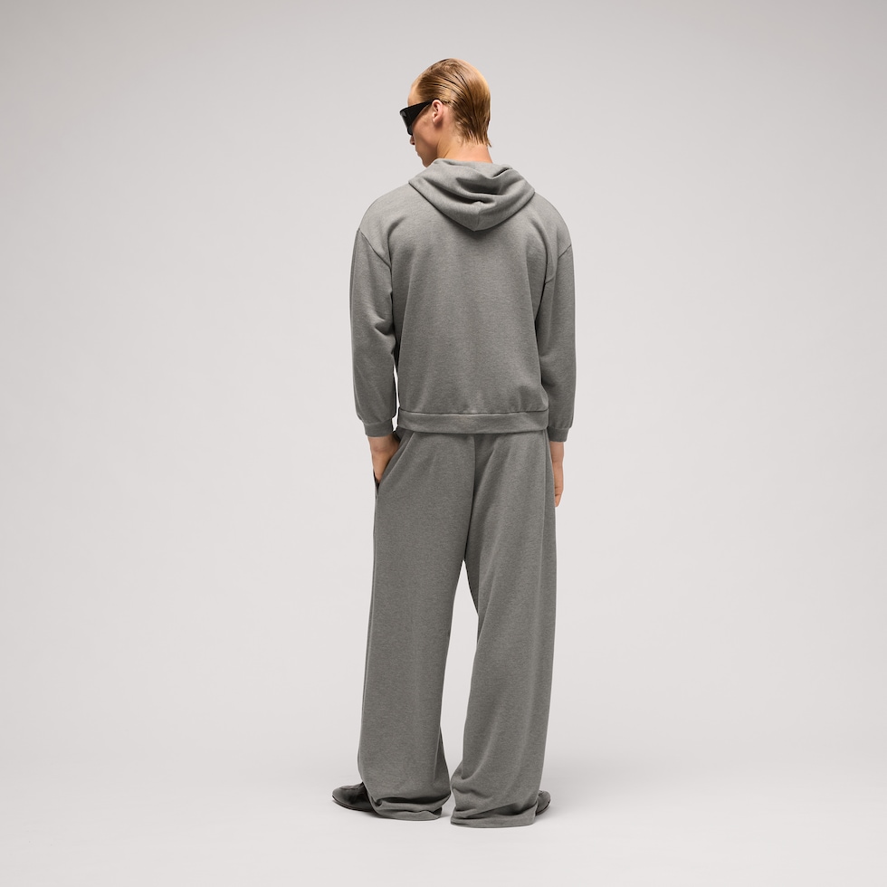 Cotton cashmere jersey zip jacket