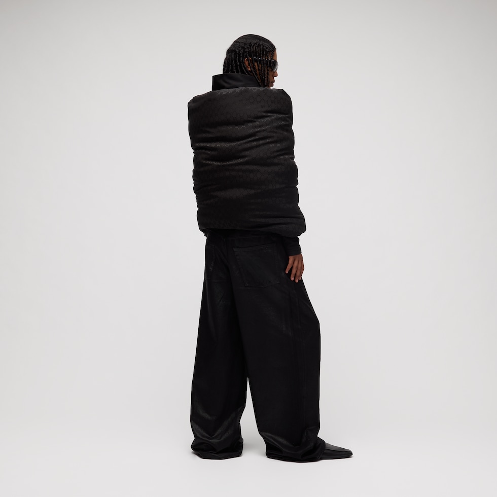 Cotton denim pants with coating