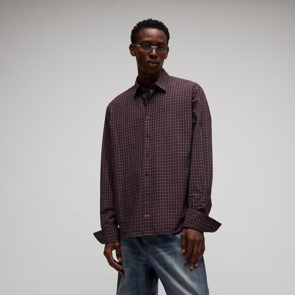 Checked washed cotton shirt