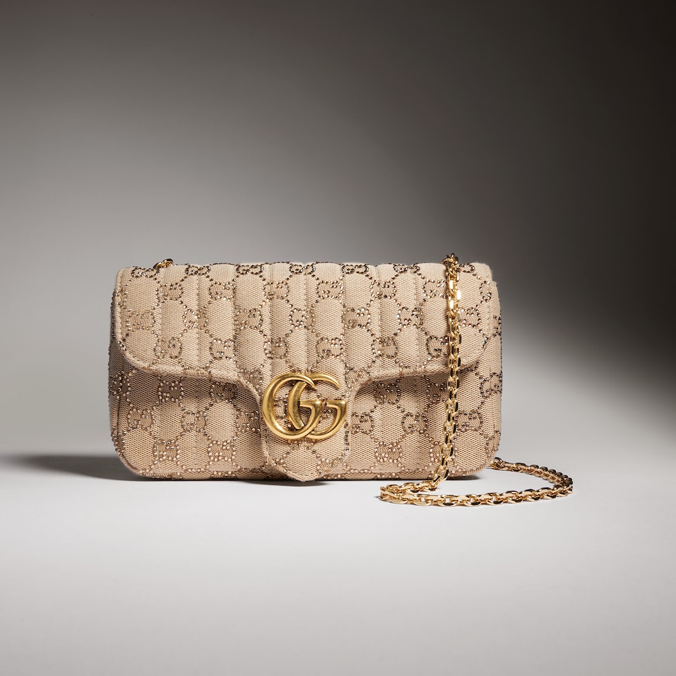 Jetset GG Marmont crystal small shoulder bag