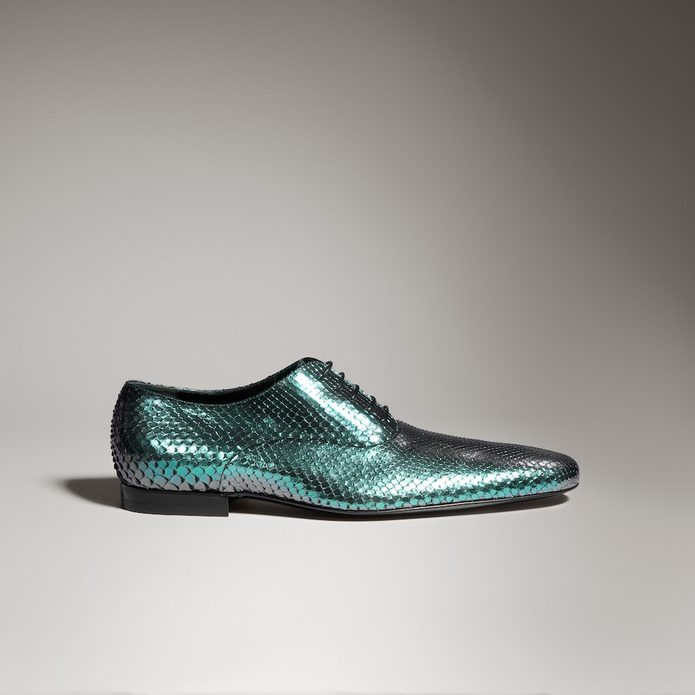 Men's python lace-up shoe