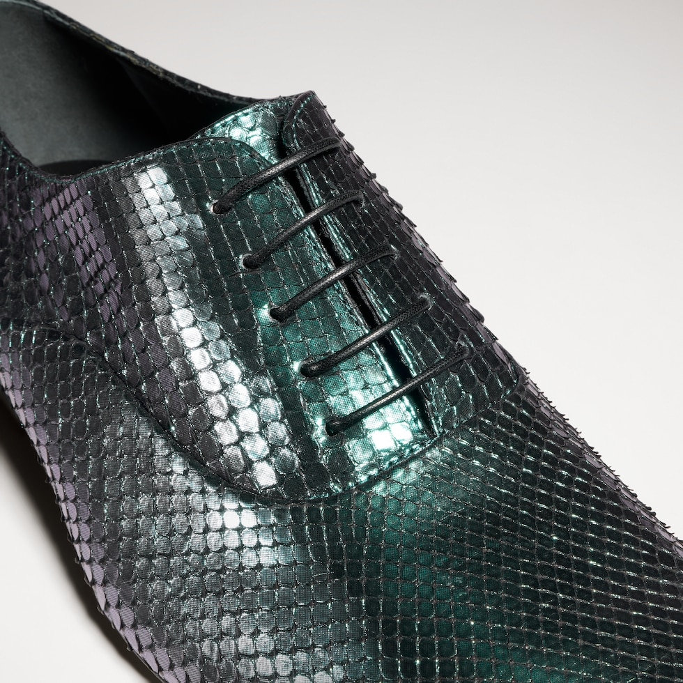 Men's python lace-up shoe