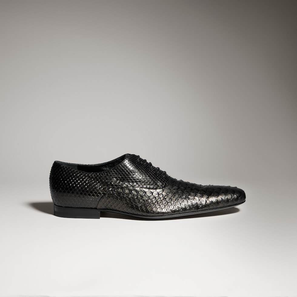 Men's python lace-up shoe