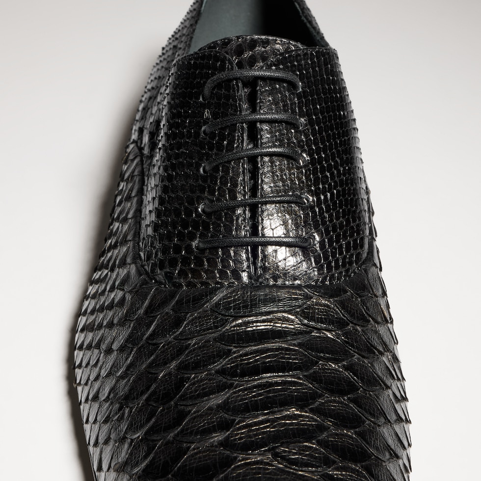 Men's python lace-up shoe
