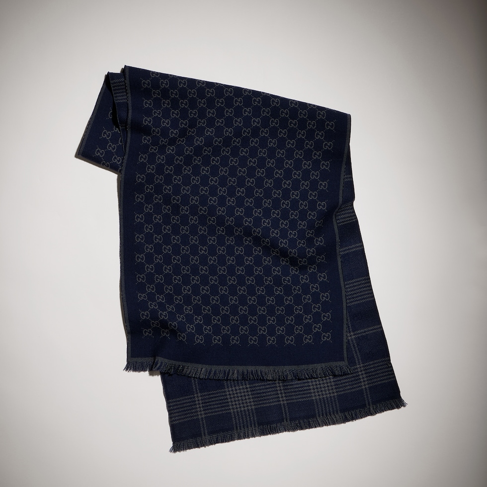 Écharpe réversible en jacquard de laine