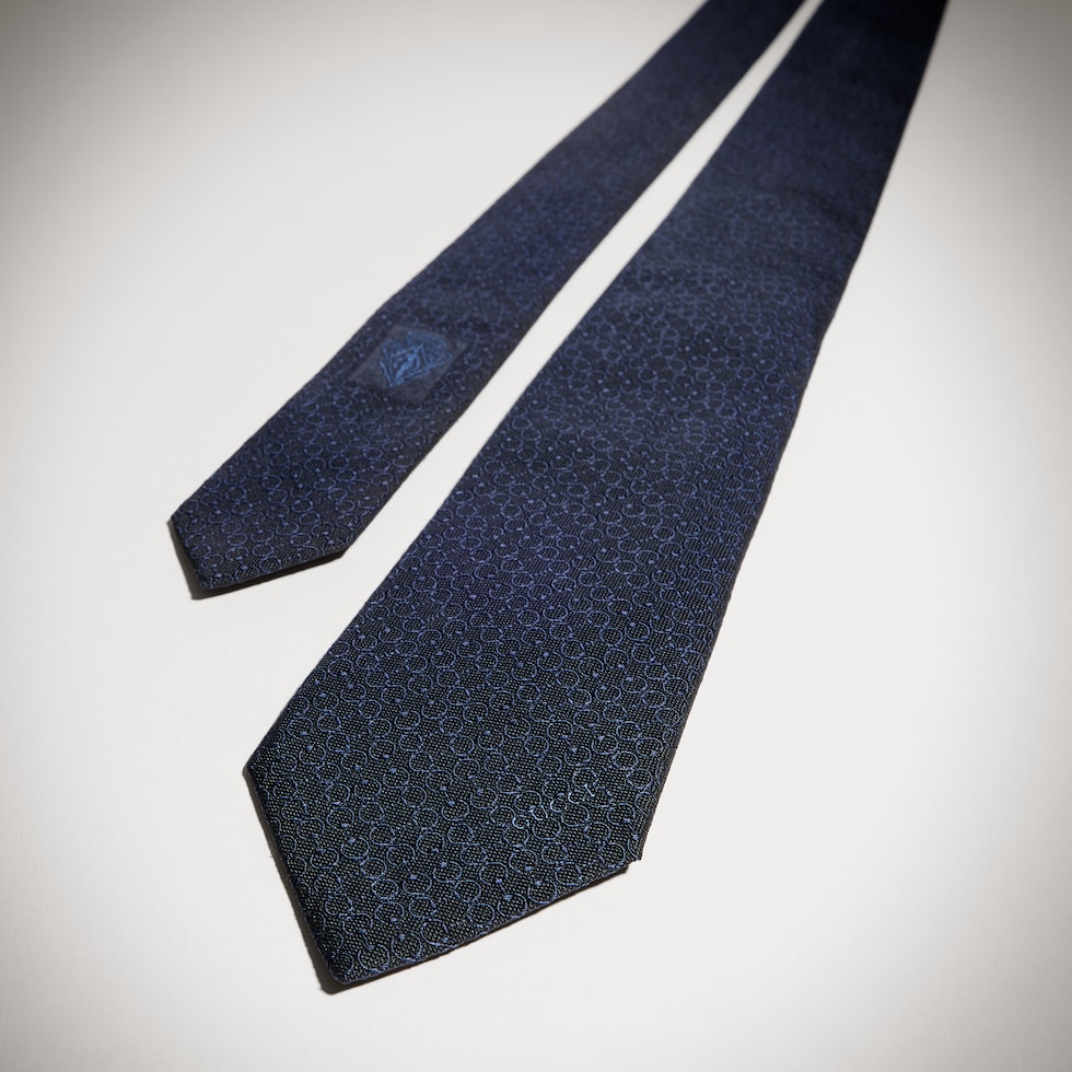 Cravate en jacquard de soie à motif Mors
