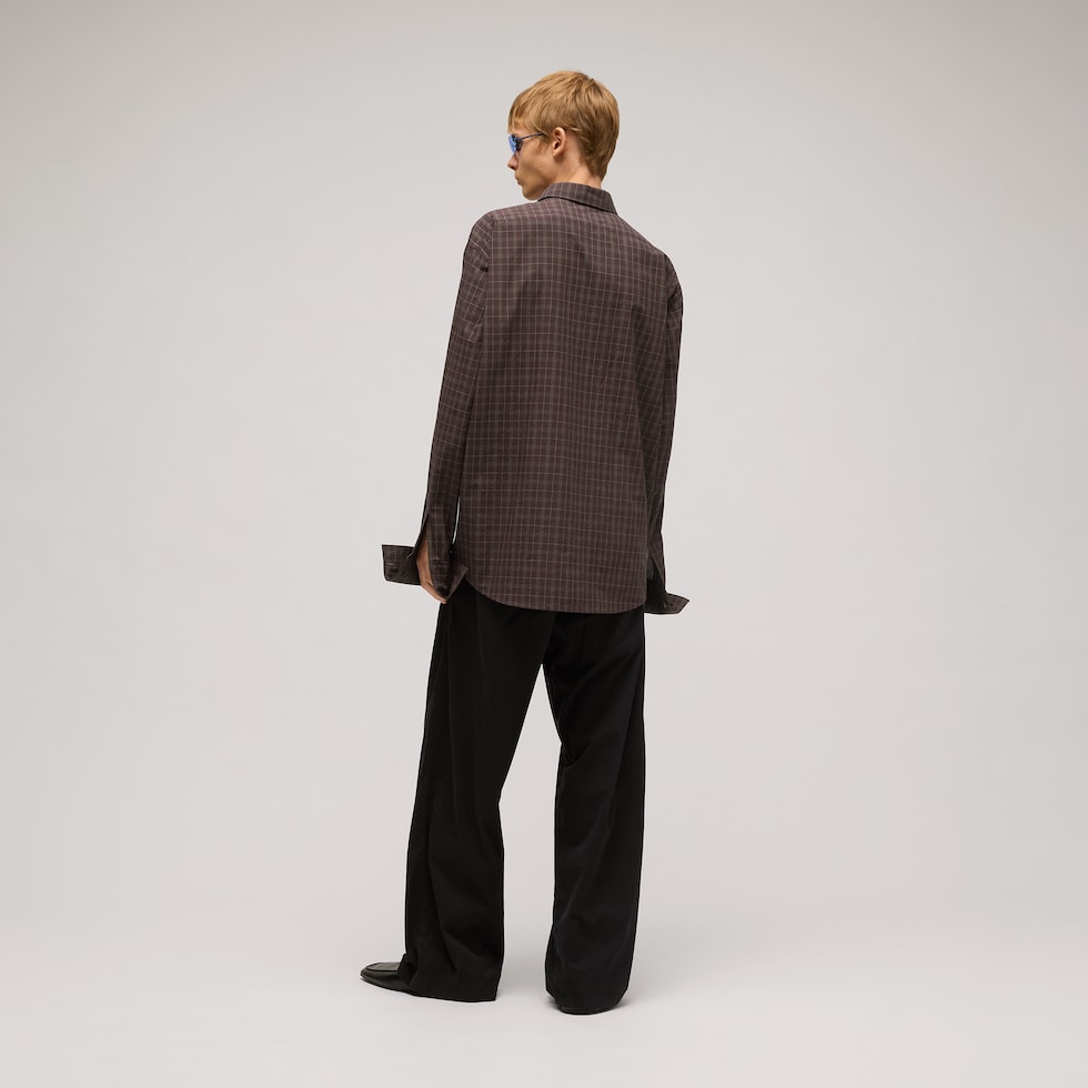 Chemise en coton à carreaux