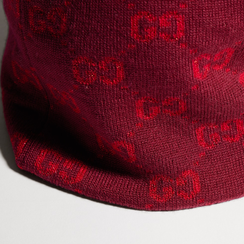 GG wool viscose lamé jacquard hat
