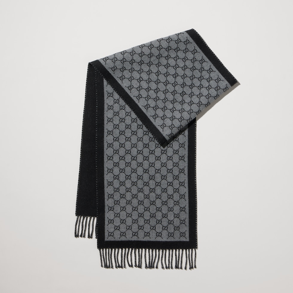 GG wool jacquard scarf