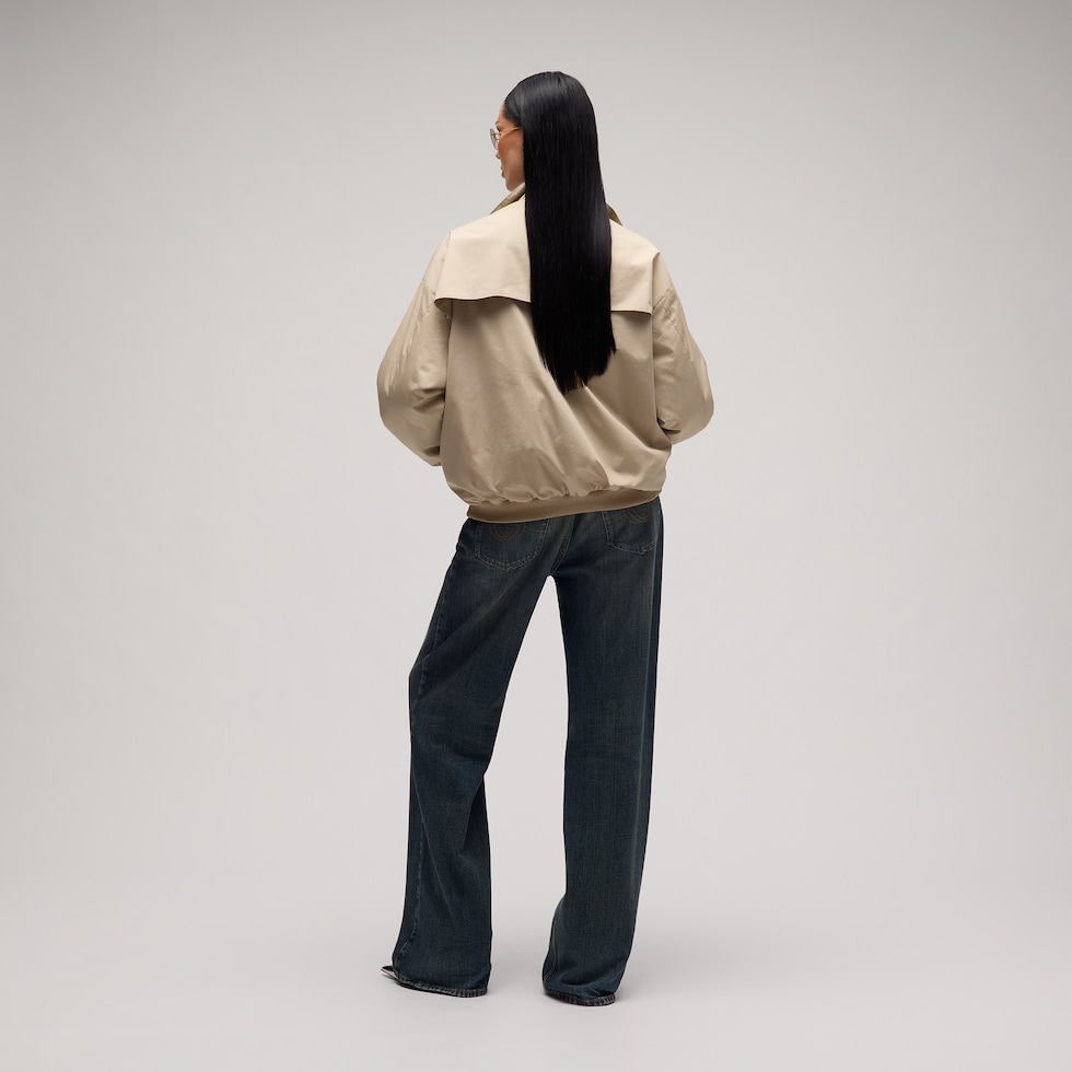 Matt technical nylon zip jacket
