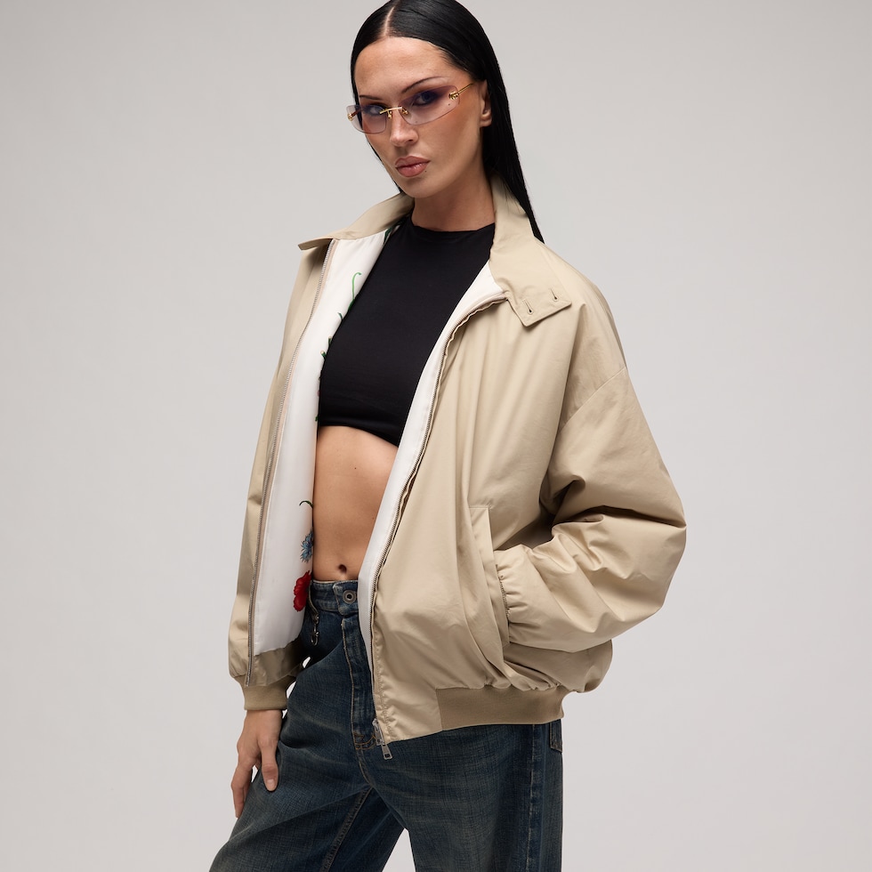 Matt technical nylon zip jacket