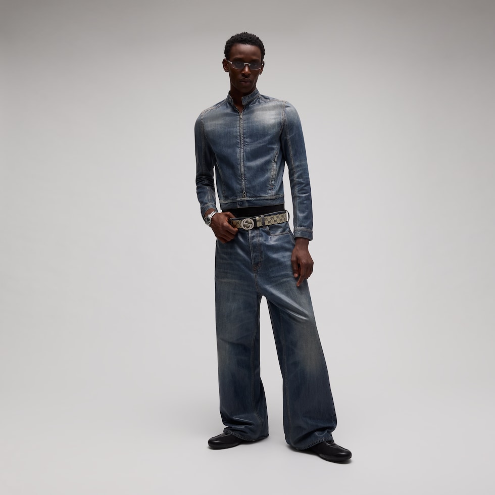 Ceinture réversible avec boucle GG