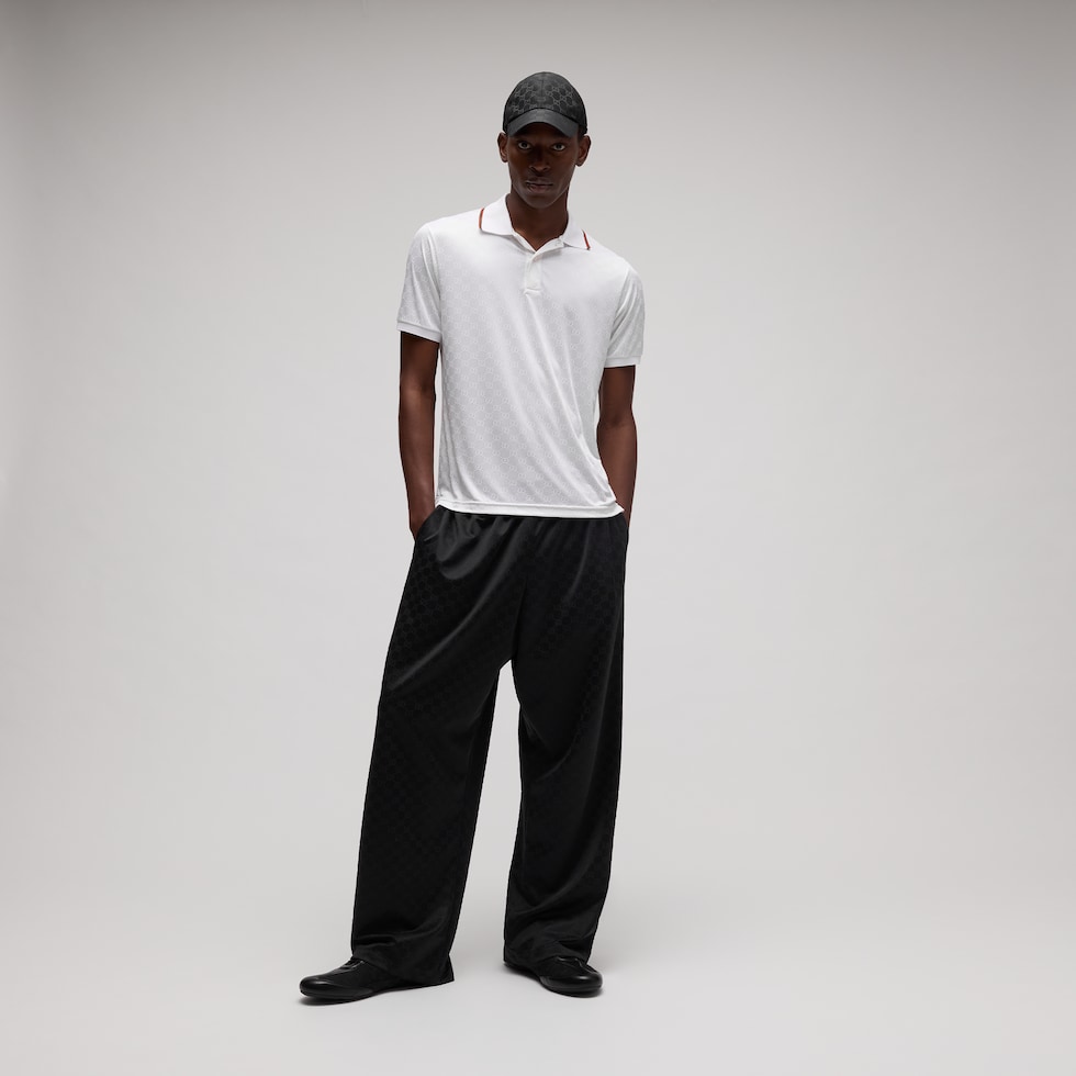 GG stretch nylon jacquard polo shirt