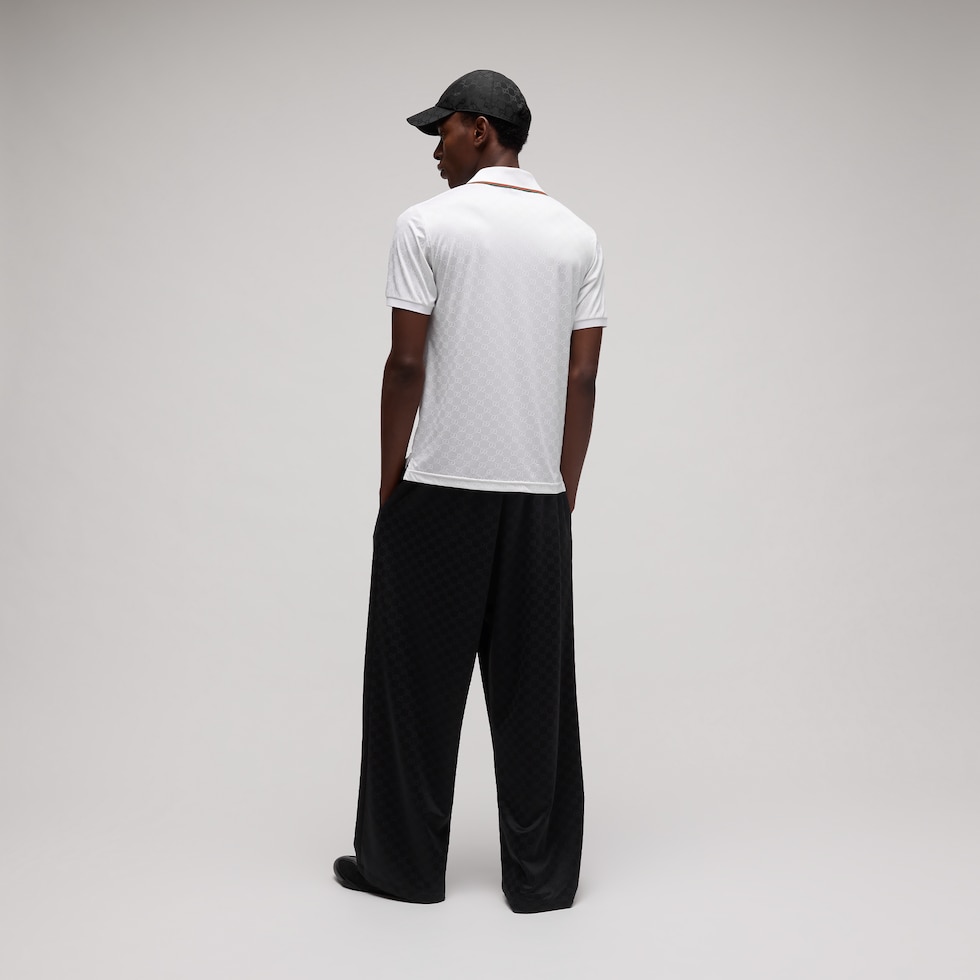GG stretch nylon jacquard polo shirt