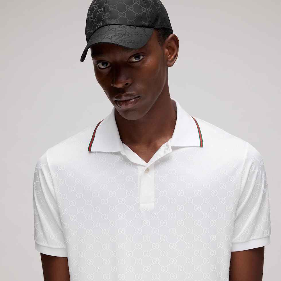 GG stretch nylon jacquard polo shirt