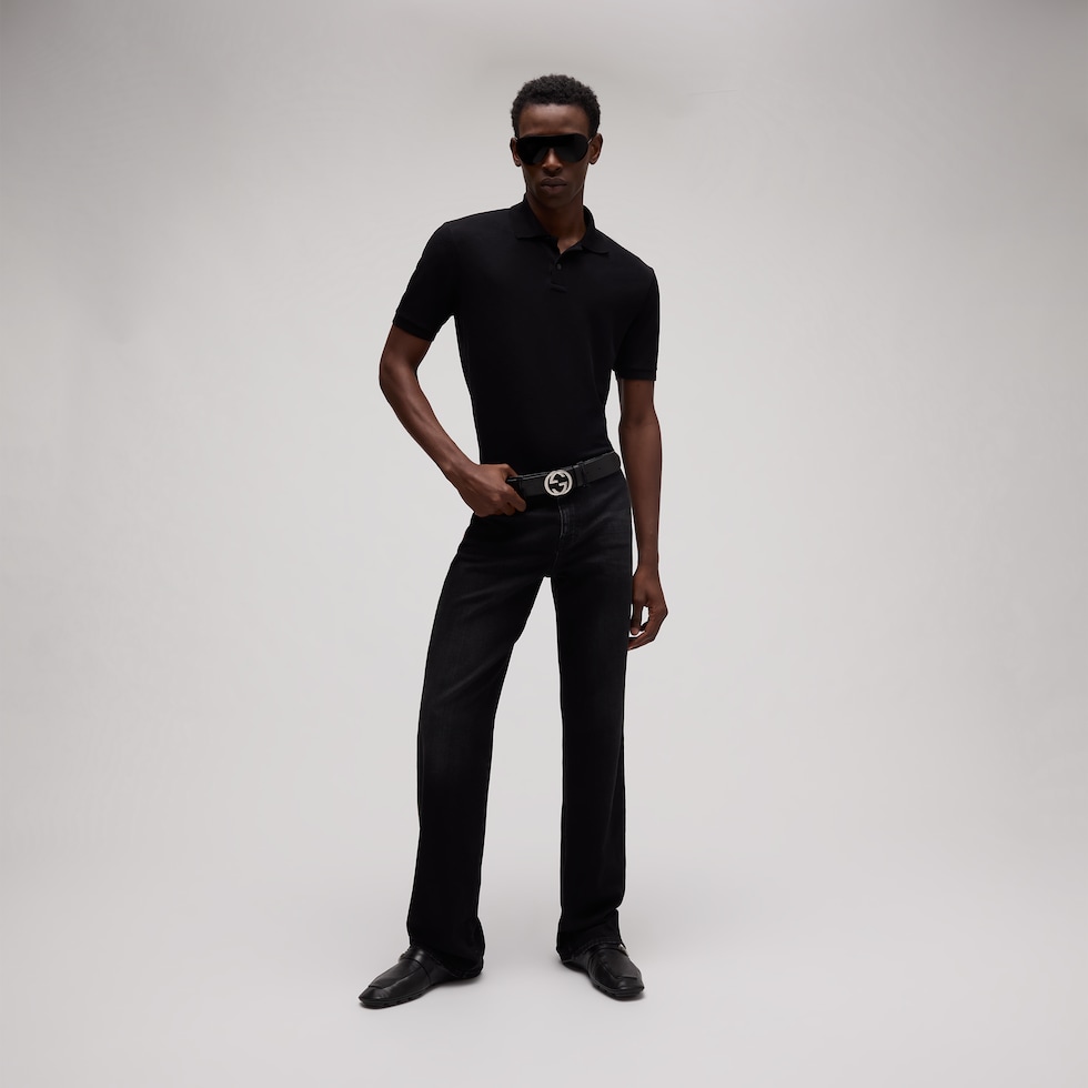 Belt with Interlocking G buckle