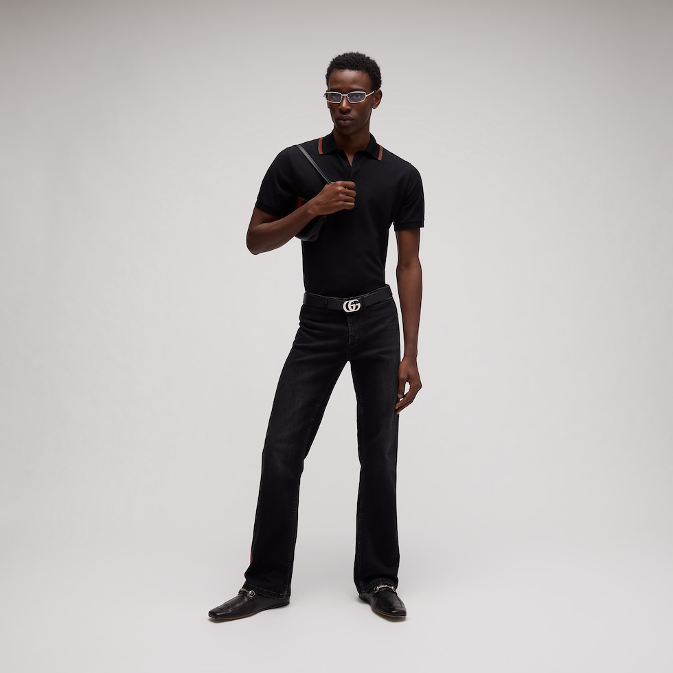 Cotton jersey piquet polo shirt